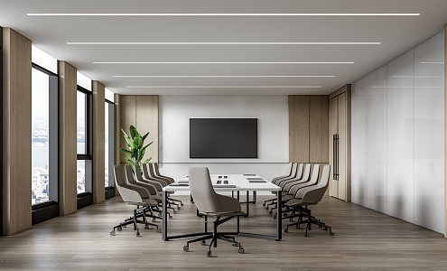 Modern Meeting Room Meeting Table and Chair 3d model