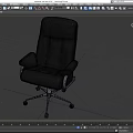Black Leather Office Chair With High Back Armrests Silver Metal Base And Wheels