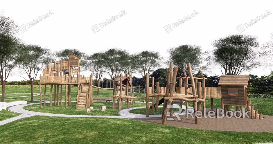 Modern children's play area Children's activity equipment Log equipment model