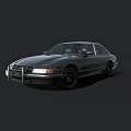 Classic Black Sedan With Sleek Front Design And Vintage Exterior Features