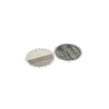 Round Gray White Woven Carpet With Fringe And Striped Pattern Design