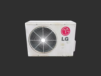 LG Air Conditioner Fan Outdoor Unit With White Design And Grille 3d model