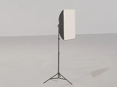 Professional Photography Softbox Mounted on Tripod with Gray Background Simple Scene Setup 3d model