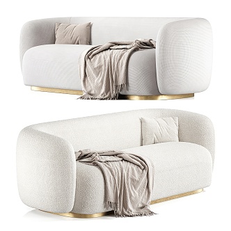 Light Luxury Double Sofa 3d model