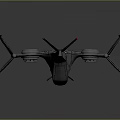 3D Rendered Modern Aircraft With Four Propellers Gray Body And Red Wing Tips