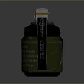 Military Combat Hand Grenade M7A1 Green With Black Grip And Danger Blast Label