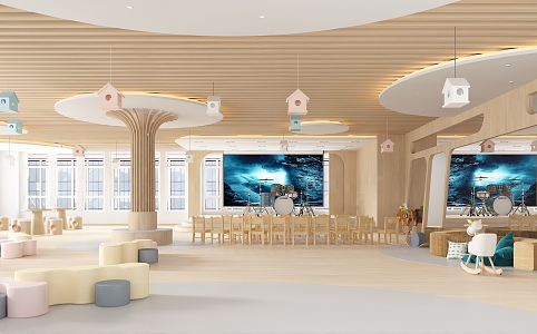 Modern Kindergarten Multi-function Room 3d model