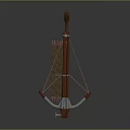 Unique Red Brown Crossbow Weapon Design With Metal Frame And Composite Body Structure 3d model
