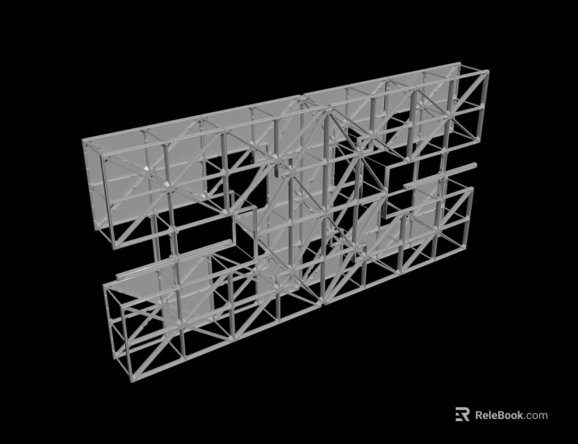 Industrial Metal Scaffolding Frame Structure For Stage Construction With Grid Design 3d model 