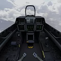 Advanced Fighter Jet Flying Through Clouds With Sleek Design And Cockpit View 3d model