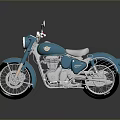 Elegant Teal Retro Motorcycle With Chrome Accents And Classic Spoke Wheels