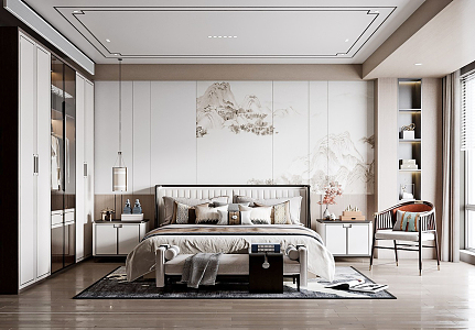 New Chinese bedroom 3d model