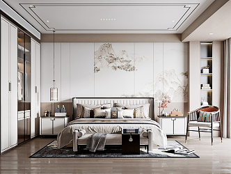 New Chinese bedroom 3d model