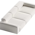 Modern White Upholstered Sectional Sofa Featuring Clean Lines And Comfortable Seating 3d model
