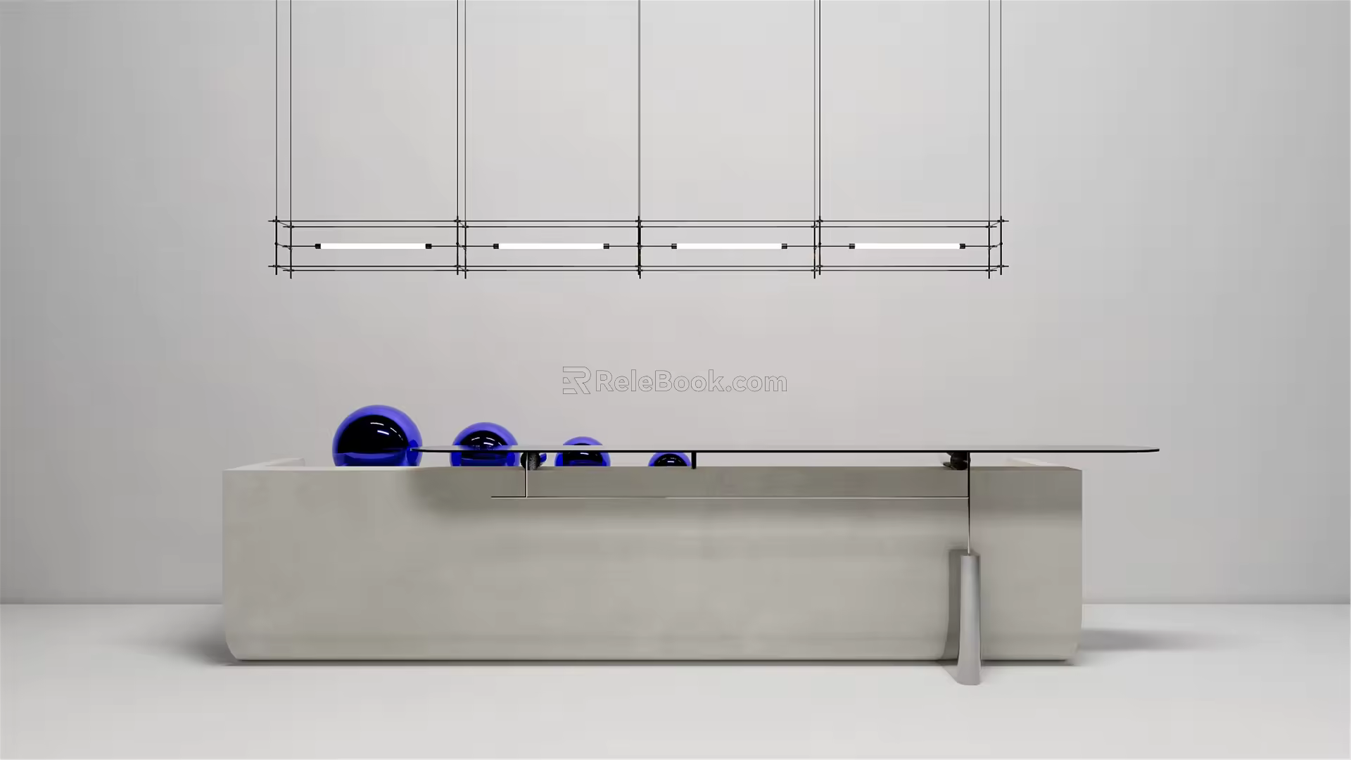 Modern Reception Desk Company Front Desk Hotel Reception Front Desk Mazar Chandelier 3d model