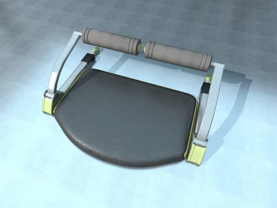 Adjustable Sit Up Bench With Black Padded Seat And Gray Foam Handles 3d model