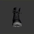 Navy Blue High Top Casual Boots With Laces And White Thick Sole For Daily Wear