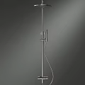 Modern Shower Faucet System with Handheld Sprayer and Overhead Head Design