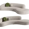 modern curved sofa 3d model