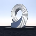 Future Architecture Innovative Spiral Structure Modern Design White Material and Circular Base 3d model