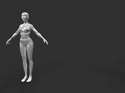 Man 3D Model Figure Standing With Outstretched Arms On Black Background 3d model