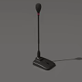 Professional Black Desktop Computer Microphone With Adjustable Stand For PC Recording 3d model