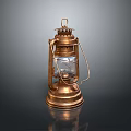 Vintage Lighting Set with Brass Body Glass Shade and Metal Frame Decorative Design