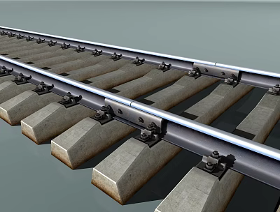 modern railway track 3d model