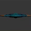 3D Rendered Fantasy Blue Glowing Sword With Decorative Hilt And Blade