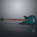 Electric Bass Guitar With Blue Black Gradient Finish Mahogany Body And Rosewood Fretboard