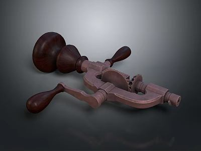 Manual Kitchen Juicer Tool With Wooden Handles For Fresh Fruit Juice Extraction 3d model