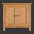 Simple Design Light Wood Wooden Cabinet With Double Doors And Metal Handles
