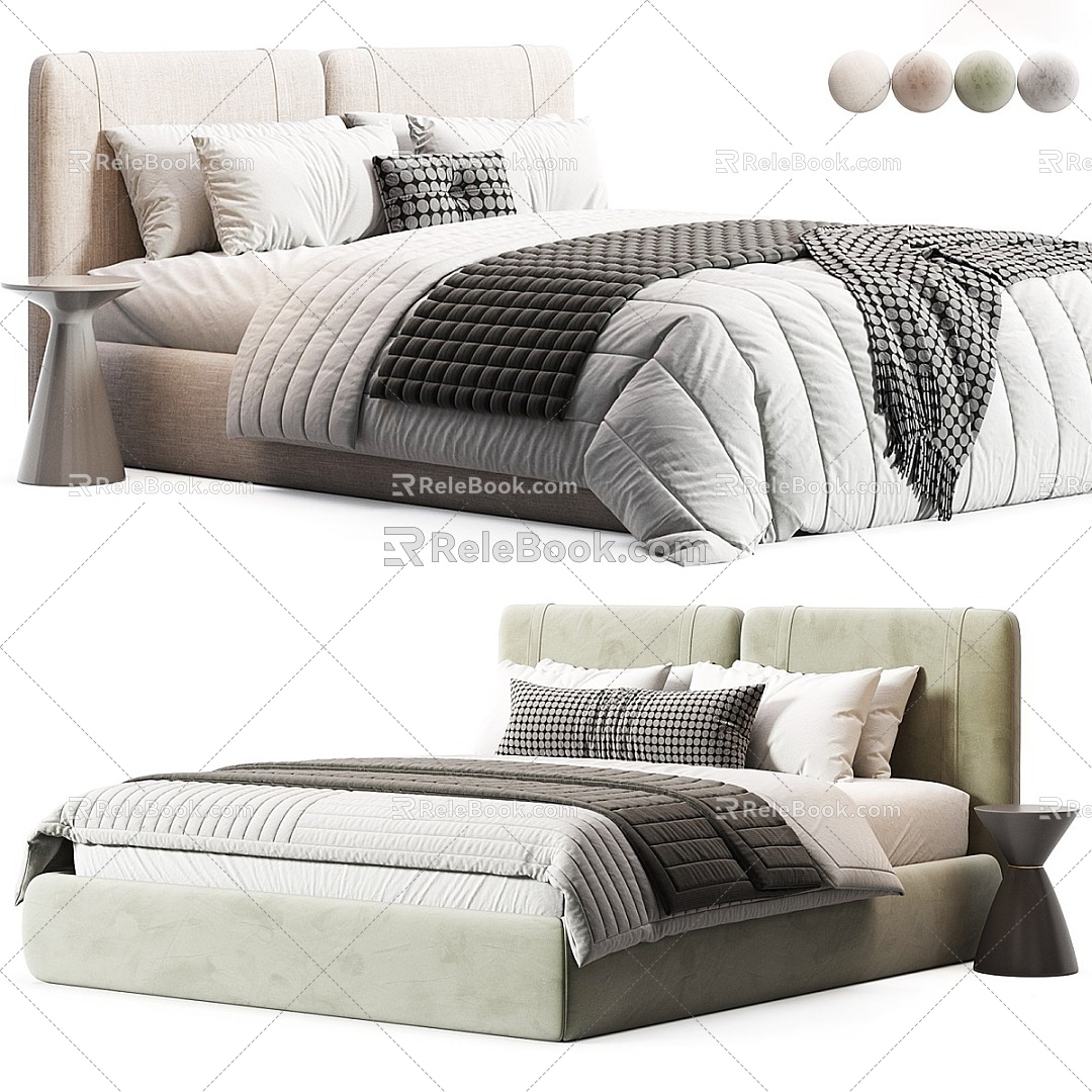 Double bed 3d model