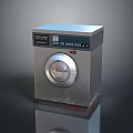 Modern Stainless Steel Washing Machine With Digital Control Panel And Circular Door