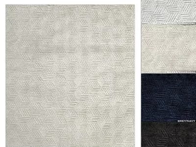 Square Rug With Herringbone Texture In Multiple Colors Including Light Gray Navy Dark Gray 3d model
