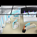 Nihon Kohden Exhibition Booth With Modern Design Display Screens And Geometric Backdrop Wall