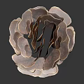 Shiny Brown Hedgehog Resembling Pine Cone With Scales On Black Background 3d model