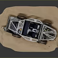 Handmade Metal Frame Open Design Car With Vintage Wheels And Craft Details