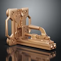 Golden Metal Mechanical Equipment With Intricate Detailed Structural Components And Design