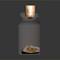 Transparent Glass Bottle With Cork Stopper And Seashell Inside For Daily Use 3d model