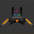 Cargo handling robot transport robot delivery robot assistant small robot 3d model