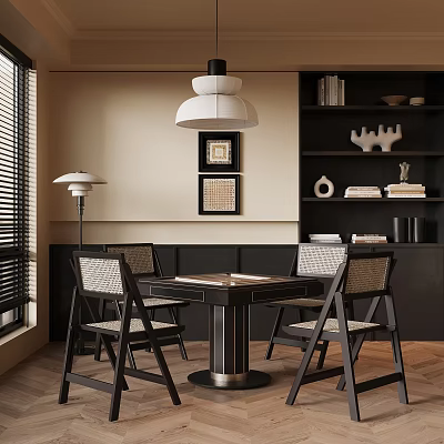 French Chess and Card Room Mahjong Room Chess and Card Table 3d model