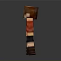 3D Pixel Art Woman Character Wearing Red Shirt And Dark Shorts