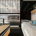 Modern Dessert Shop Interior With Display Cases And Desserts