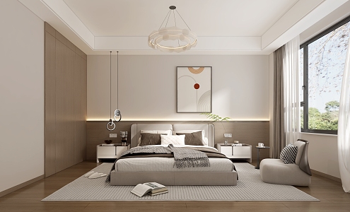 Master Bedroom Black White Grey Bedroom 3d model