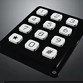 Electronic Numeric Keypad with Black Base White Buttons and Star Hash Symbols 3d model