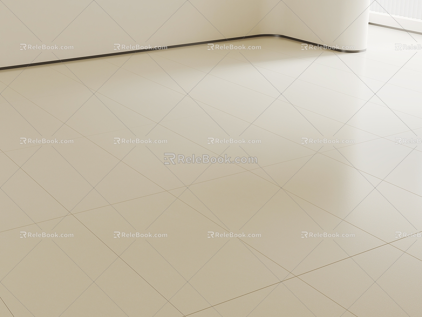 Modern Floor Tile Milk White Soft Light Tile Cream Tile 3d model