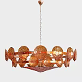 Modern Copper Circular Chandelier With Layered Design And Decorative Elements For Interior Decor 3d model