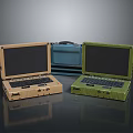 Portable Rugged Laptops With Brown Blue Green Cases And Durable Design