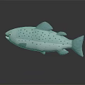 Light Blue And White Spotted Fish Toy With Glossy Surface And Rounded Shape 3d model